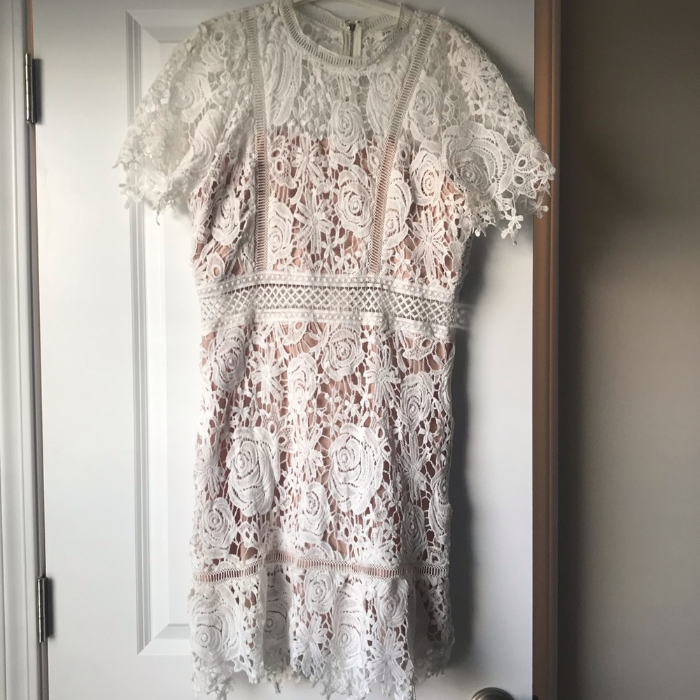 Ark n co lace white mini dress